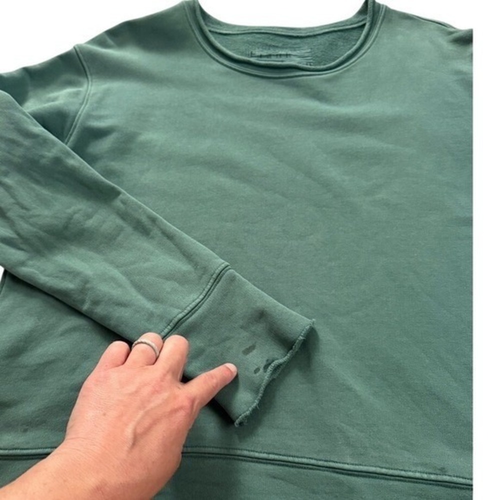 Frank & Eileen Green James Boyfriend Crew Neck Sweatshirt L Minimalist Elevated - Picture 9 of 11